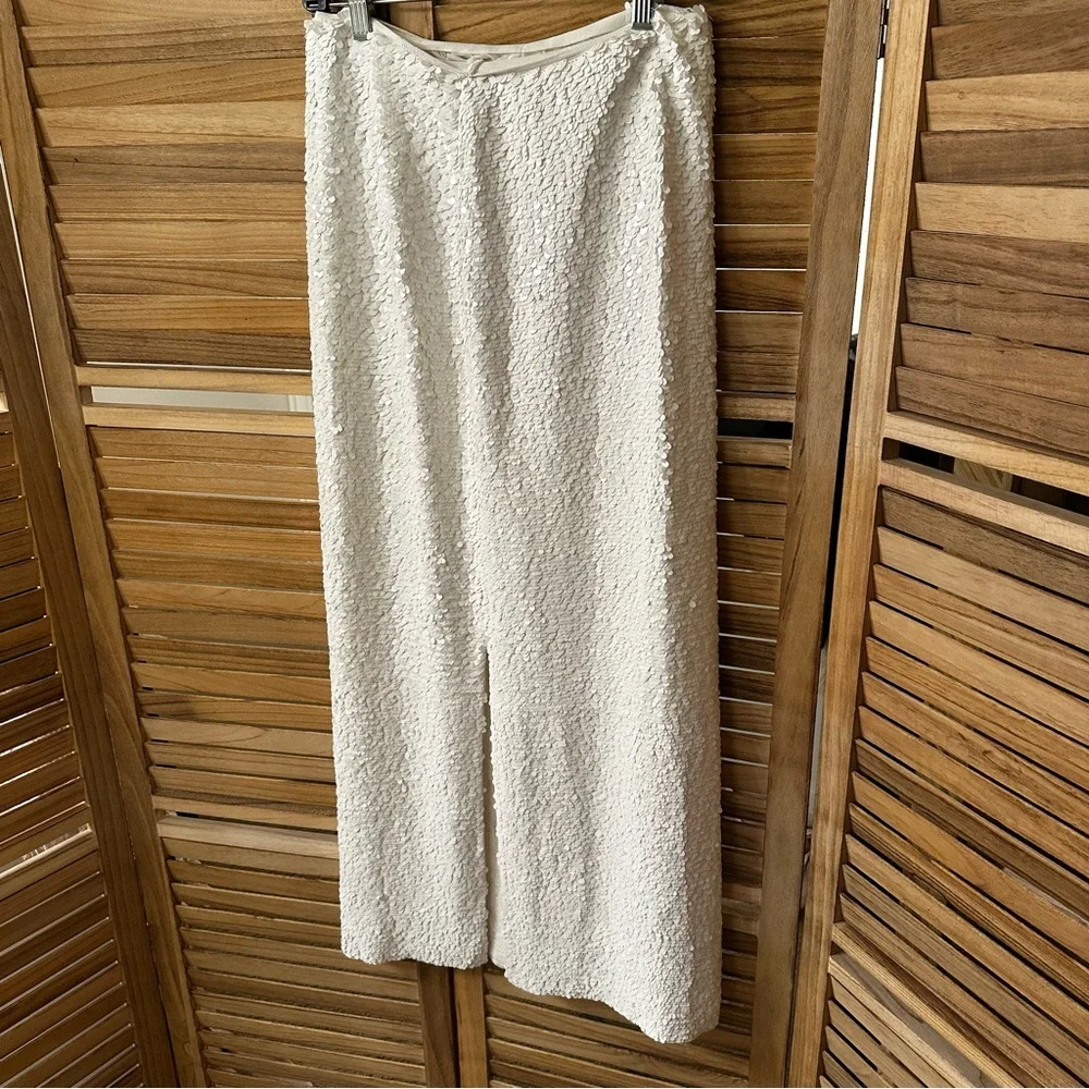 Tory Burch White Sequin Pencil Skirt size 6